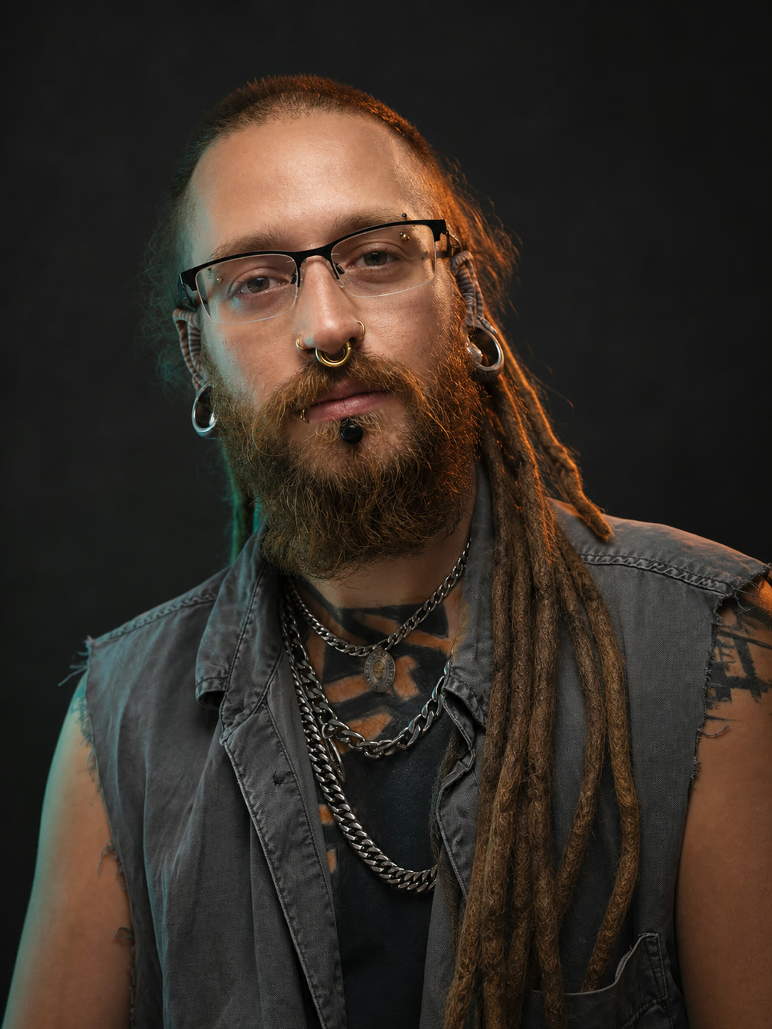 Serious studio portrait of Uriel